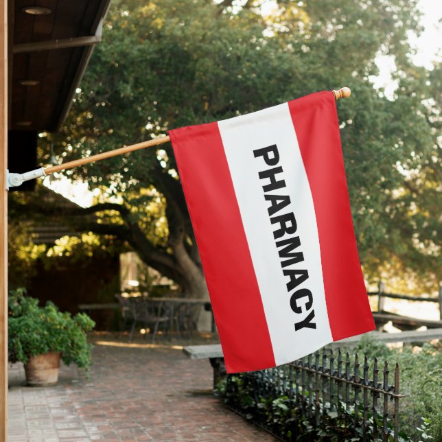 Pharmacy Open for Business Weatherproof Flag Sign (In SItu)