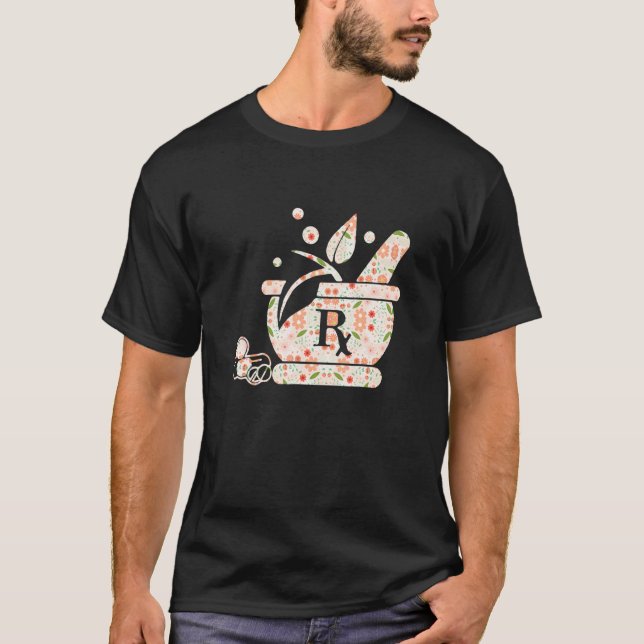 Pharmacy Pestle And Mortar Pharmacist Technican T-Shirt (Front)
