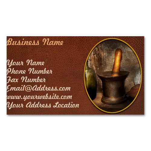 Pharmacy _ Pestle _ Home remedies Magnetic Business Card