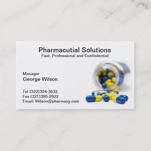 Customizable Pharmacy Pharmacist Business Card