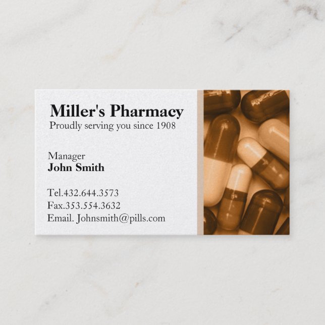 Pharmacy Pharmacist Business Card (Front)