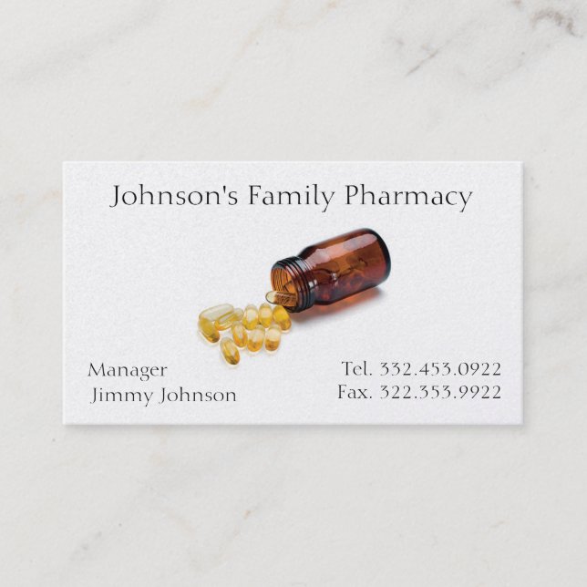 Pharmacy Pharmacist Business Card (Front)