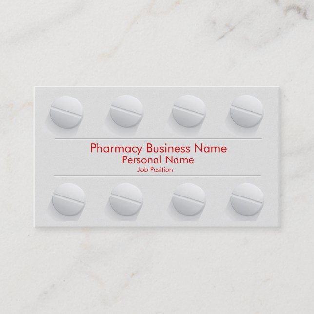 Pharmacy Pharmacist Business Drug Store Card (Front)