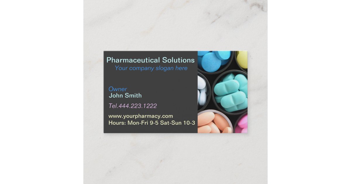 Pharmacy Pharmacist Medication List Business Card Zazzle Com