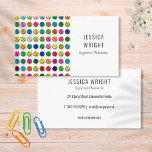 Pharmacy Pharmacist Modern Colorful Pills Business Card<br><div class="desc">A simple modern business card featuring colorful pills. Ideal for anyone involved in medical care or research. Designed by Thisisnotme©</div>