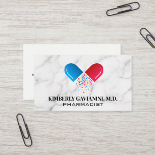 Pharmacy Pill Logo Prescription Medicine Business Card