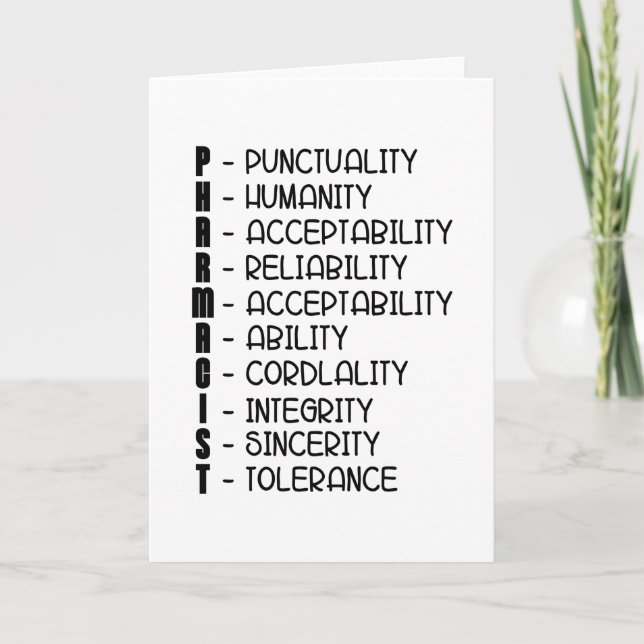 Pharmacy Quote Medicine Technician Pharmacist Tech Card (Front)