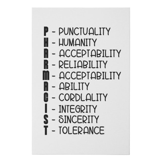 Pharmacy Quote Medicine Technician Pharmacist Tech Faux Canvas Print (Front)