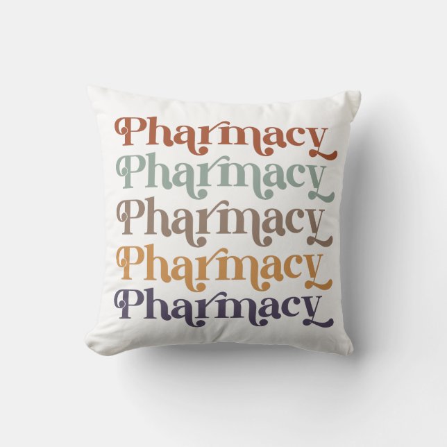 Pharmacy Retro Pharmacist Pharmacy Student Gift  Throw Pillow (Front)
