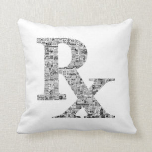 Pharmacy Rx Apothecary Mortar and Pestle Icon Throw Pillow