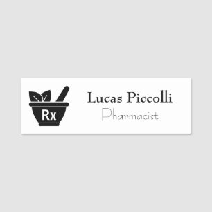 Pharmacy RX Logo Professional Pharmacist  Name Tag