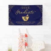 Pharmacy School Blue Gold Graduation Banner (Insitu)
