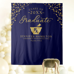 Pharmacy School Graduate Photo Background Tapestry