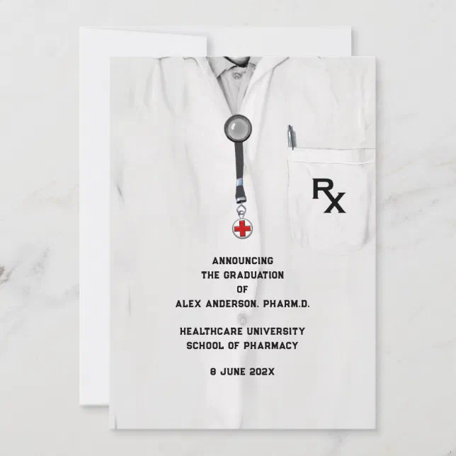 Pharmacy School Graduation Announcement | Zazzle