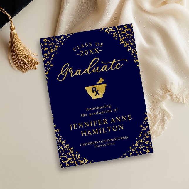 Pharmacy School Graduation Announcement Photo Card (Creator Uploaded)
