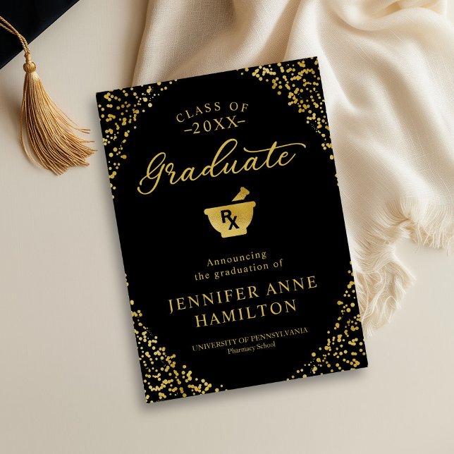 Pharmacy School Graduation Announcement Photo Card (Creator Uploaded)