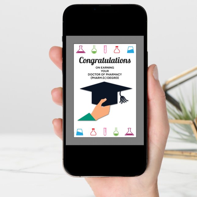 Pharmacy School Graduation Congratulations Card (Front Digital)