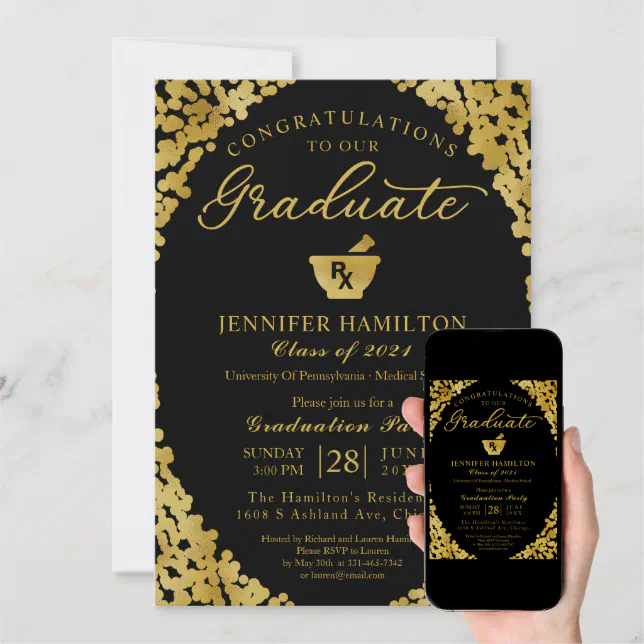 Pharmacy School Graduation Party Invitation Zazzle