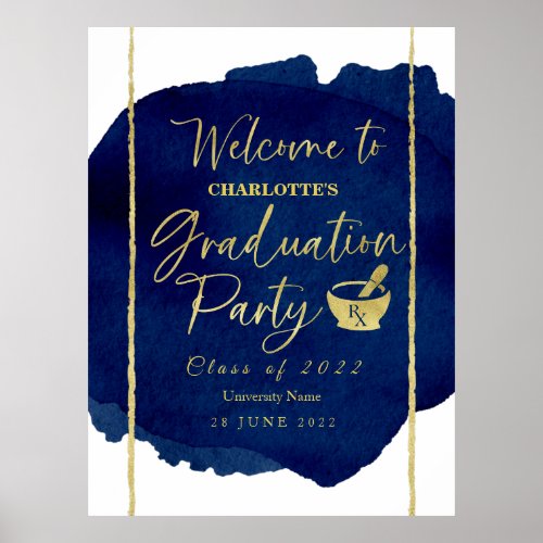 Pharmacy School graduation party welcome sign