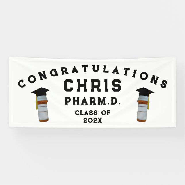 Pharmacy School Graduation Pharmacist Congrats Banner (Horizontal)