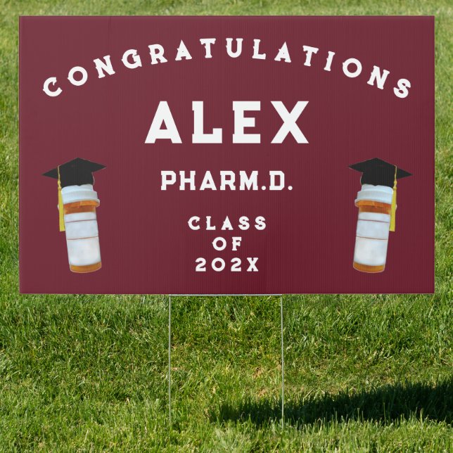 Pharmacy School Graduation Pharmacist Congrats Sign (Insitu)