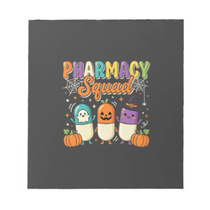 Pharmacy Squad Halloween Ghost Pills Design_1 Notepad