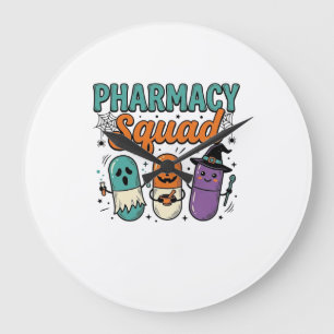 Pharmacy Squad Halloween Vintage Vector Shirt Desi Large Clock