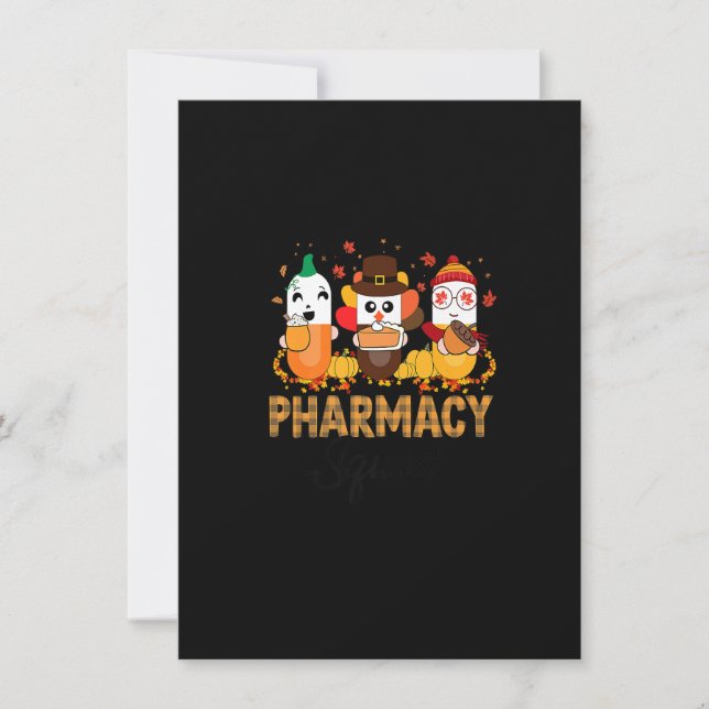Pharmacy Squad Pharmacist Pumkin Season Fall Thank Invitation (Front)