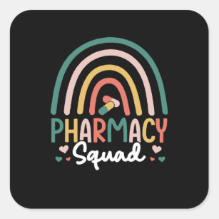 Pharmacy Squad Rainbow Square Sticker