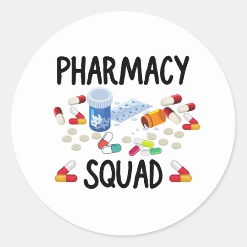 Pharmacy squad T_Shirt Classic Round Sticker