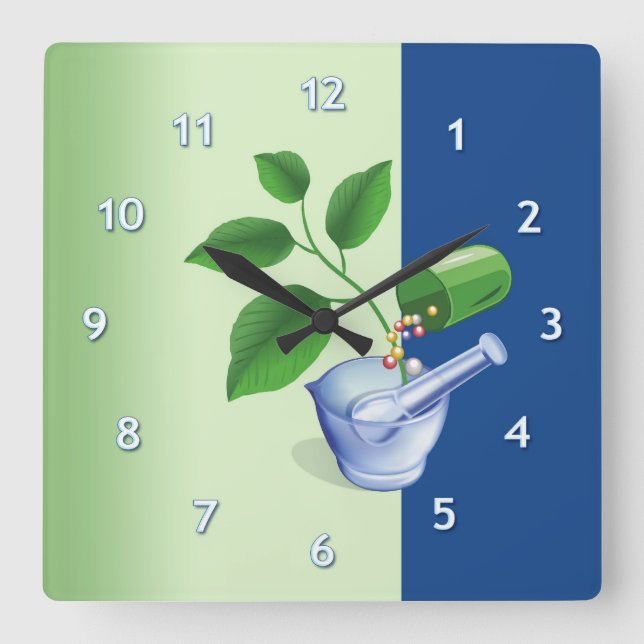 Pharmacy Square Wall Clock (Front)
