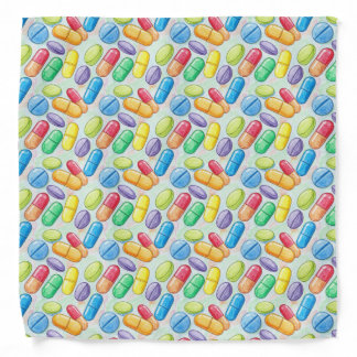 Pharmacy Staff Colorful Capsule & Tablet Design Bandana