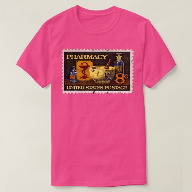 Pharmacy Stamp with Bowl of Hygeia Honering Pharma T-Shirt (Design Front)