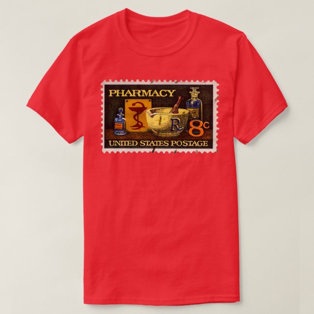 Pharmacy Stamp with Bowl of Hygeia Honering Pharma T-Shirt (Design Front)