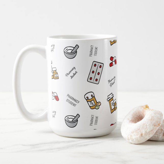 Pharmacy Student icons Coffee Mug (With Donut)