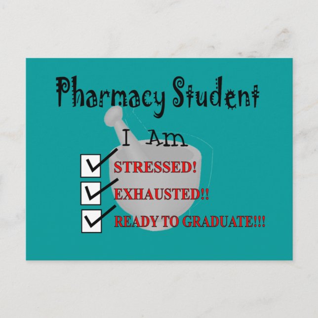 Pharmacy Student "Ready To Graduate!!!" Announcement Postcard (Front)