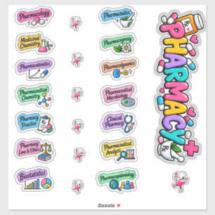 pharmacy subject names stickers