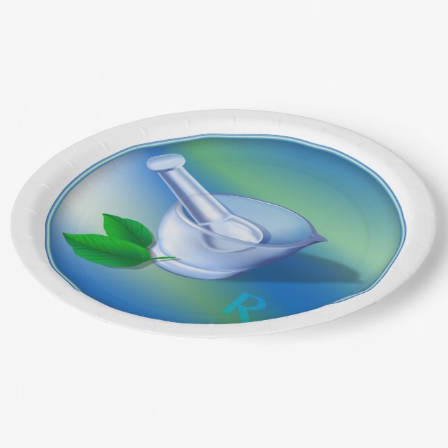 Pharmacy Symbol Paper Plates (Angled)