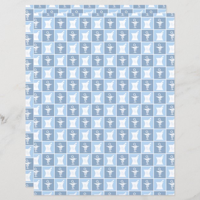 Pharmacy Symbol Pattern Scrapbook Paper (Front/Back)