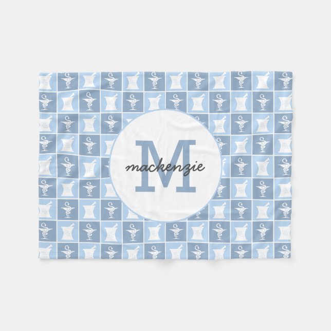 Pharmacy Symbol | Pharmacist | Pharmacy Custom Fleece Blanket (Front (Horizontal))