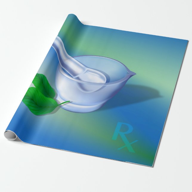Pharmacy Symbol Wrapping Paper (Unrolled)