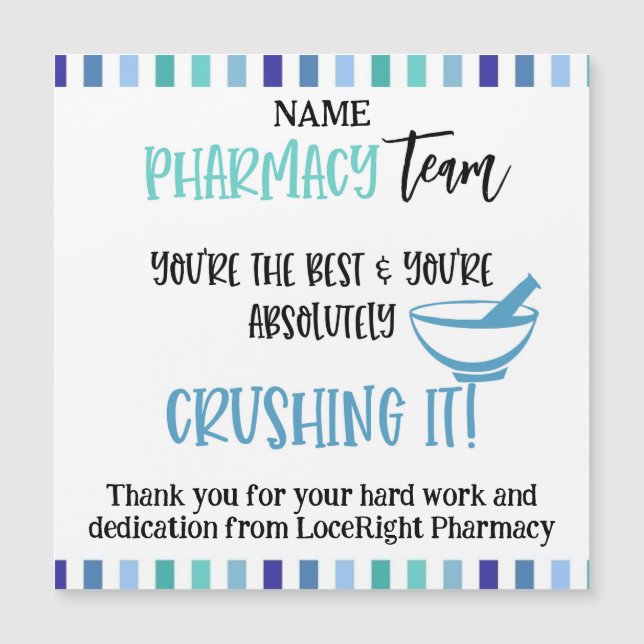 Pharmacy team thank you (Front)