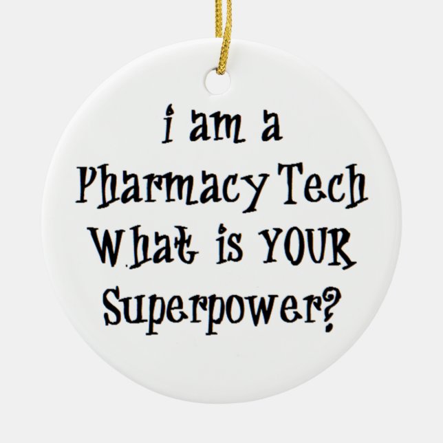 pharmacy tech ceramic ornament (Front)