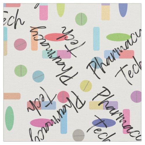 Pharmacy Tech design with illustrated pills Fabric