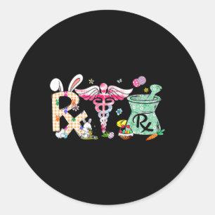 Pharmacy Tech Easter Day Pharmacist Certified Phar Classic Round Sticker