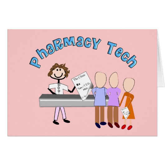 Pharmacy Tech Gifts Stick People Design (Front Horizontal)