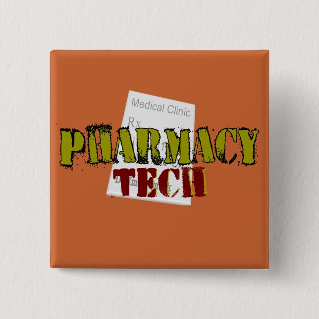 Pharmacy Tech Gifts With Prescription Design Pinback Button (Front)