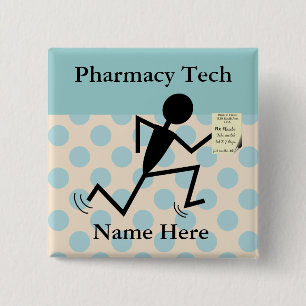 Pharmacy Tech Name Pins Badges