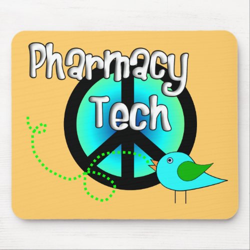 Pharmacy Tech Peace Sign Design Gifts Mouse Pad