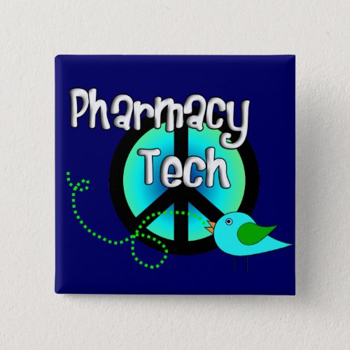 Pharmacy Tech Peace Sign Design Gifts Pinback Button
